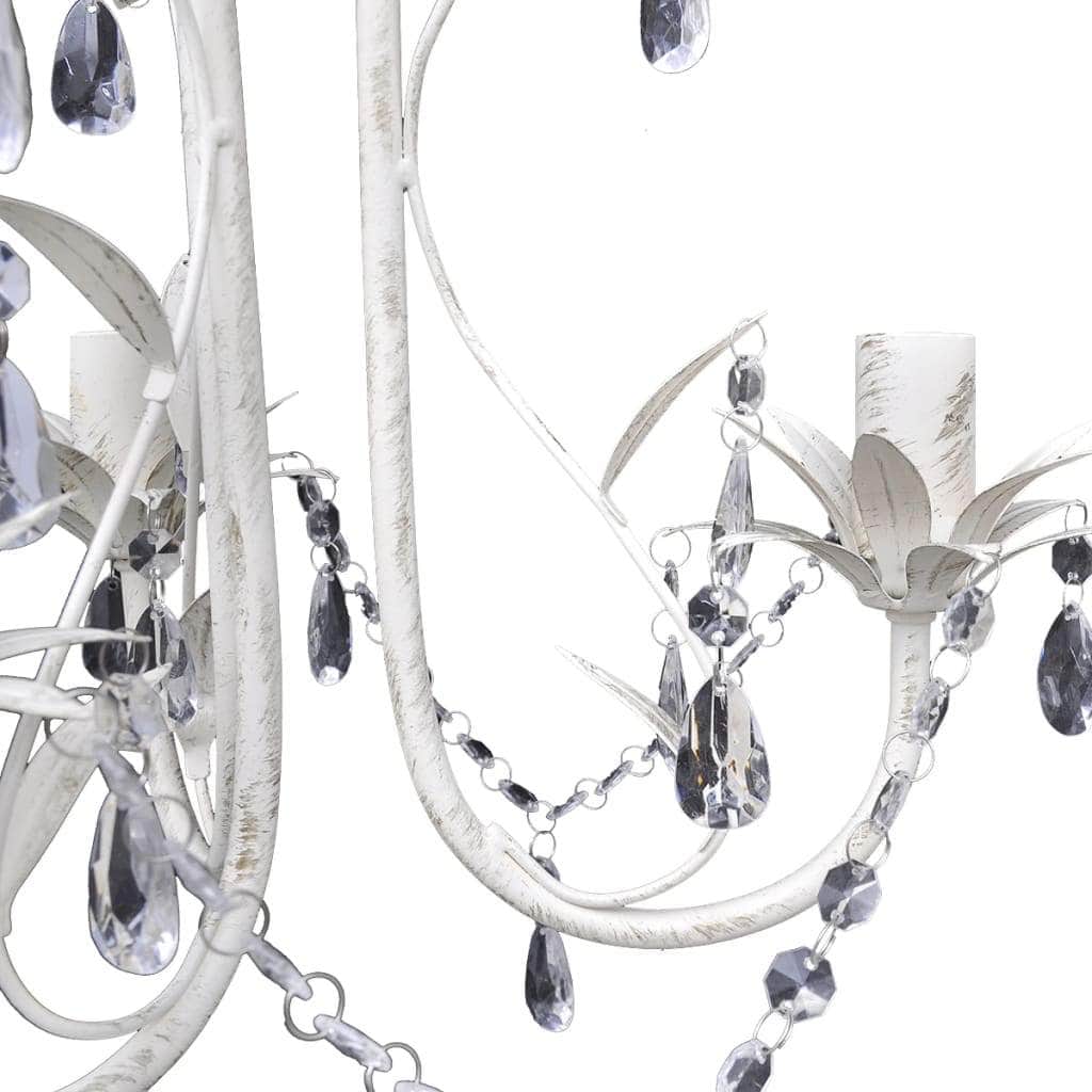 Crystal Pendant Ceiling Lamp Chandeliers 4 pcs Elegant White - Simple deals