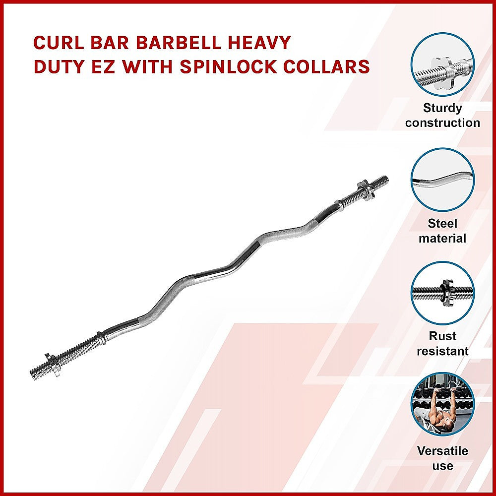 Curl Bar with Spinlock Collars