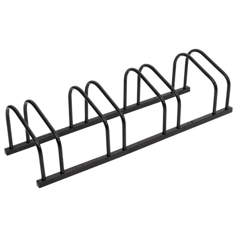 CycleCrest Quad: Stylish Black Steel Bike Rack for 4 Bikes