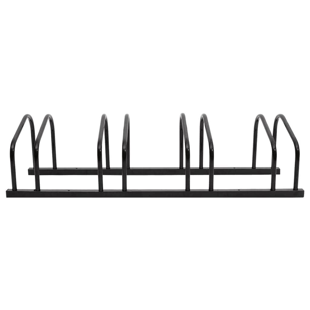Black colour - CycleCrest Quad: Stylish Black Steel Bike Rack for 4 Bikes
