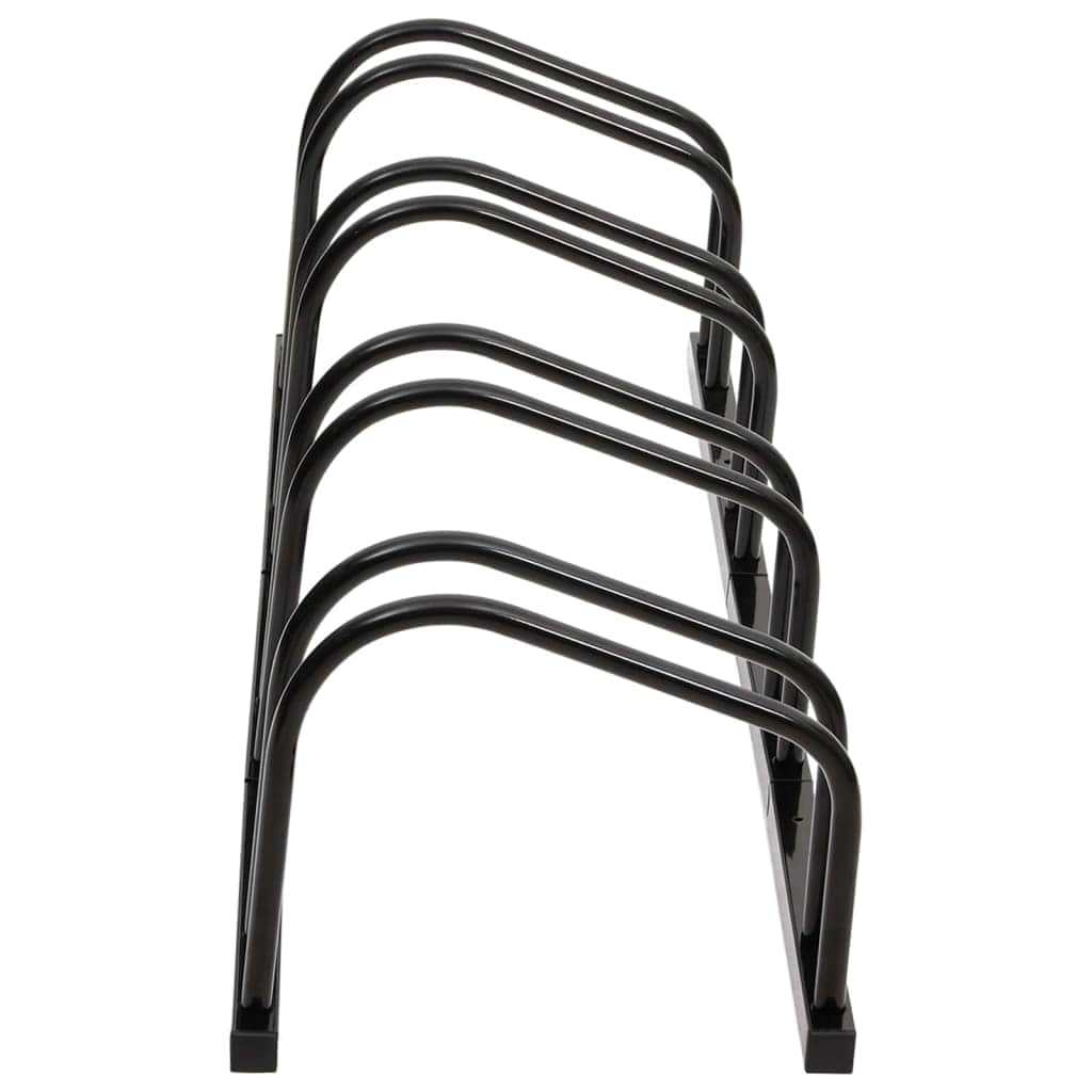 CycleCrest Quad: Stylish Black Steel Bike Rack for 4 Bikes