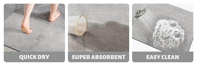 Dark Green Quick-Dry Bath Rug - Non-Slip & Absorbent (Set of 2)
