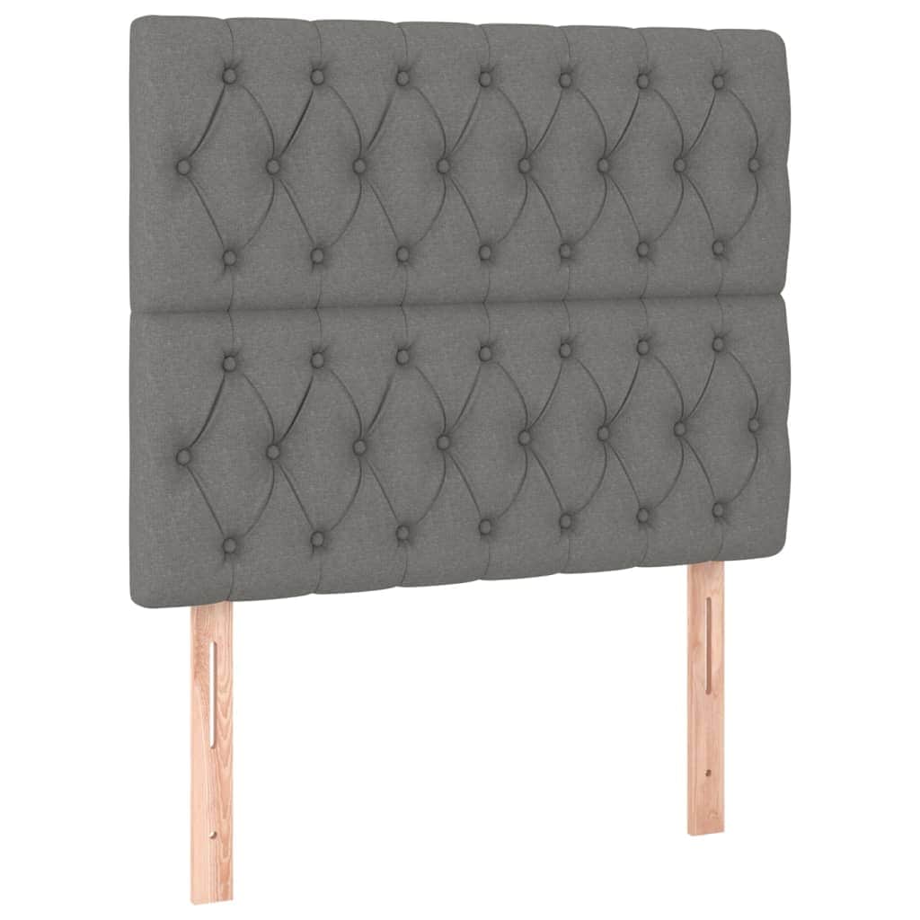 Dark Grey  Box Spring Bed with LED Pocket Spring Velvet Mattress King Single