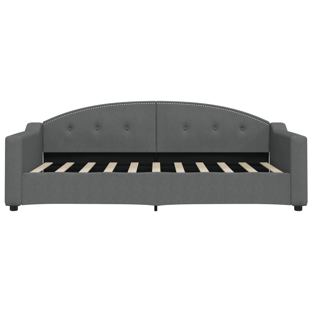 Dark Grey Daybed with Trundle and Storage Drawers for Single Mattress