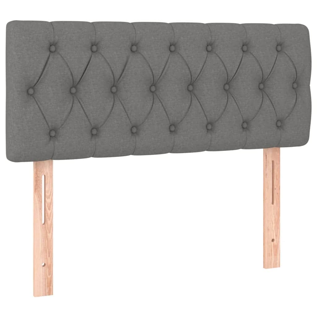 Dark Grey Fabric Box Bed with Foam & Pocket Spring Mattress