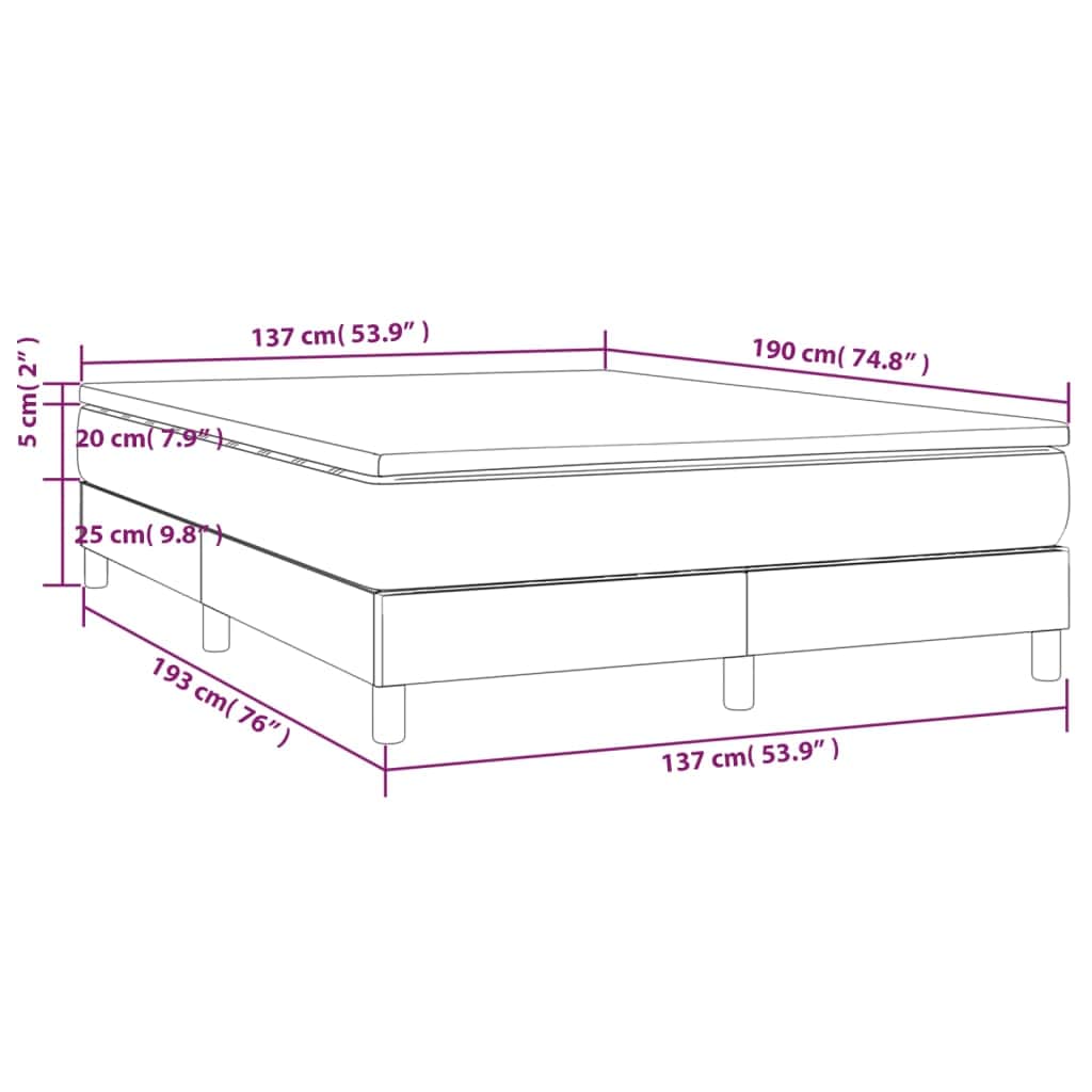 Dark Grey Fabric Box Spring Bed with Pocket Spring Mattress