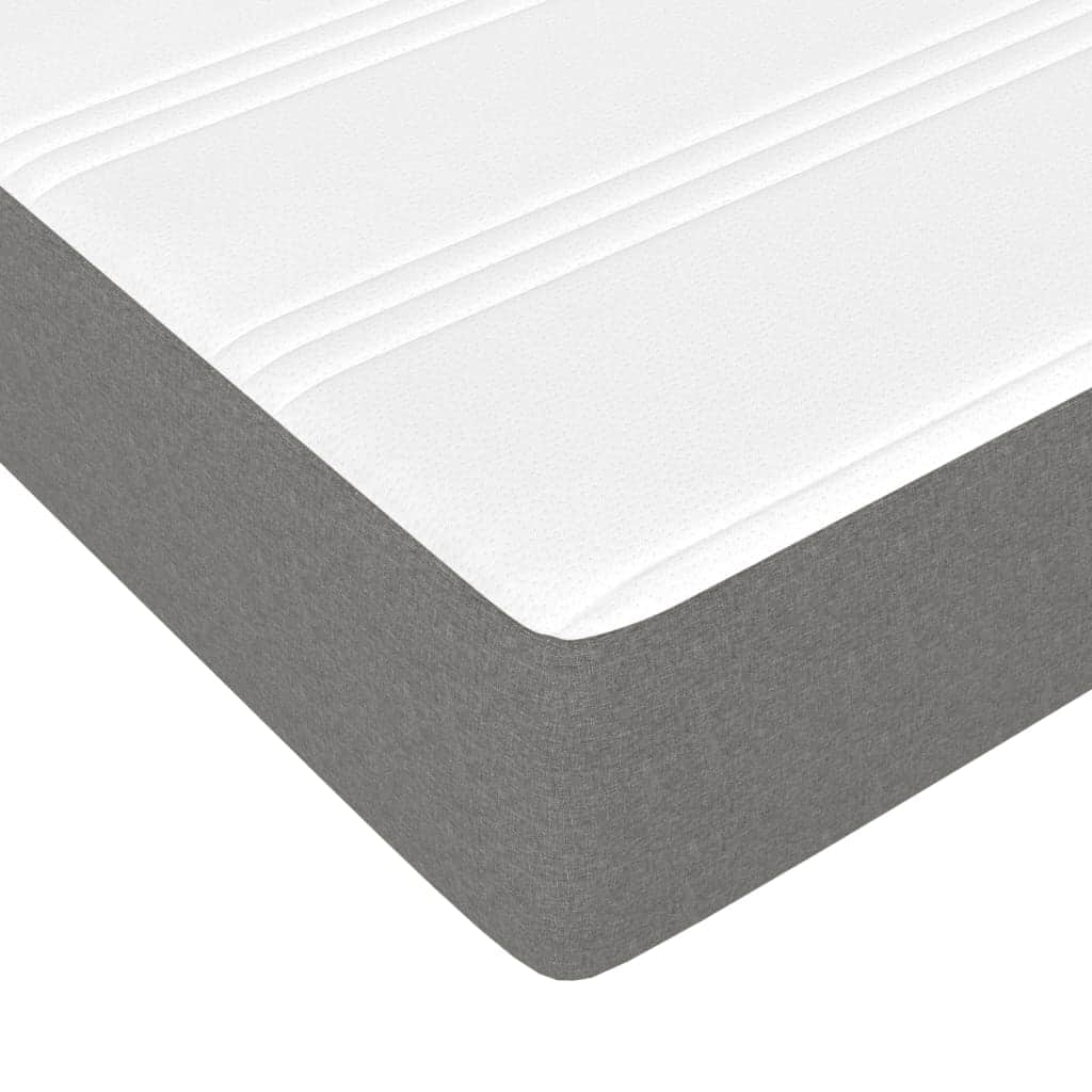 Dark Grey Fabric Box Spring Bed with Pocket Spring Mattress