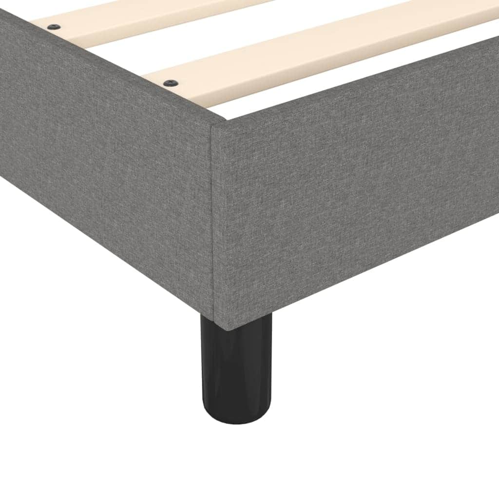 Dark Grey Fabric Box Spring Bed with Pocket Spring Mattress