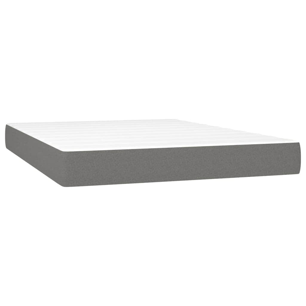 Dark Grey Fabric Box Spring Bed with Pocket Spring Mattress