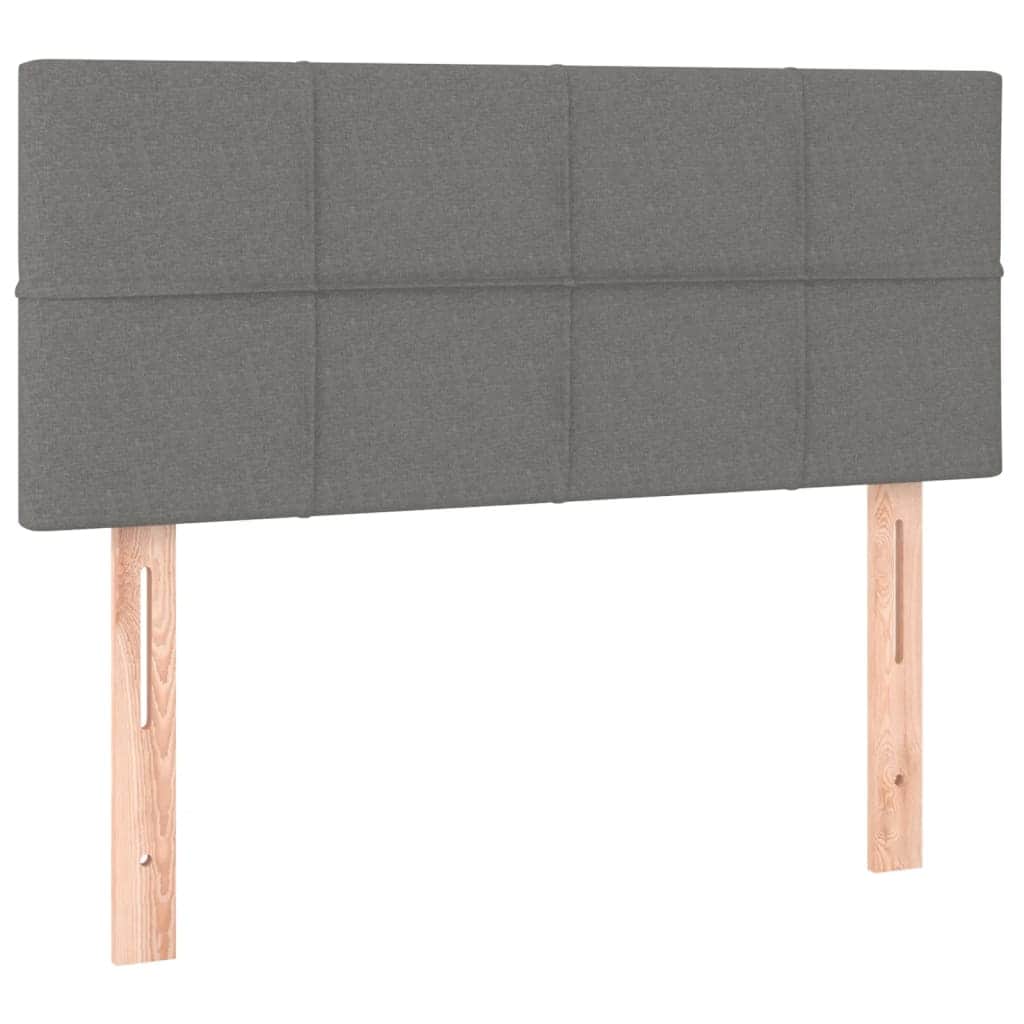 Dark Grey Fabric Box Spring Bed with Pocket Spring Mattress