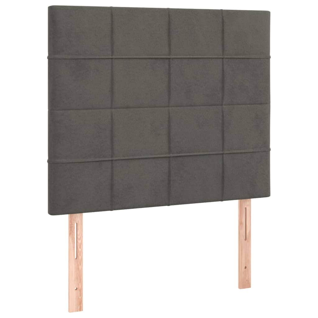 Dark Grey King Single Box Spring Bed with Mattress Velvet Pocket Spring Support
