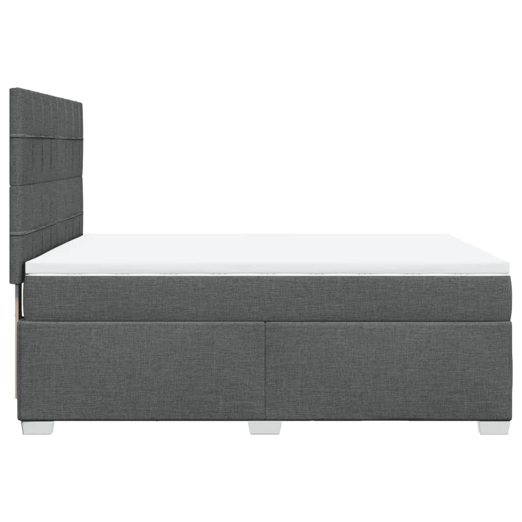 Dark Grey Queen Box Spring Bed with Mattress – Comfortable and Durable