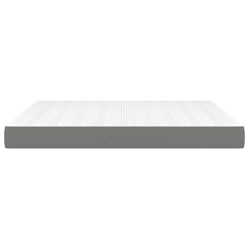 Dark Grey Queen Pocket Spring Mattress Medium Firm Fabric Foam Support