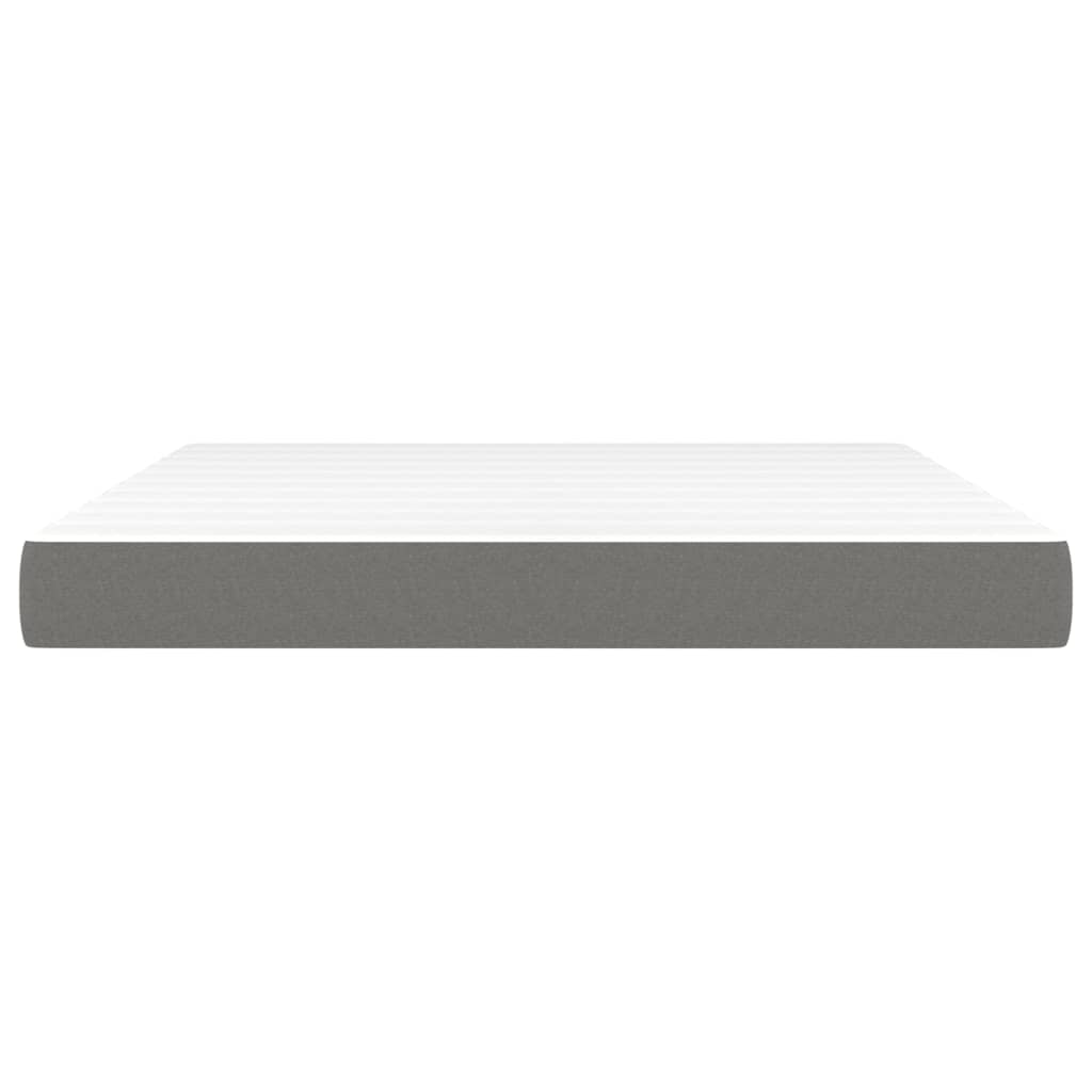 Dark Grey Queen Pocket Spring Mattress Medium Firm Fabric Foam Support