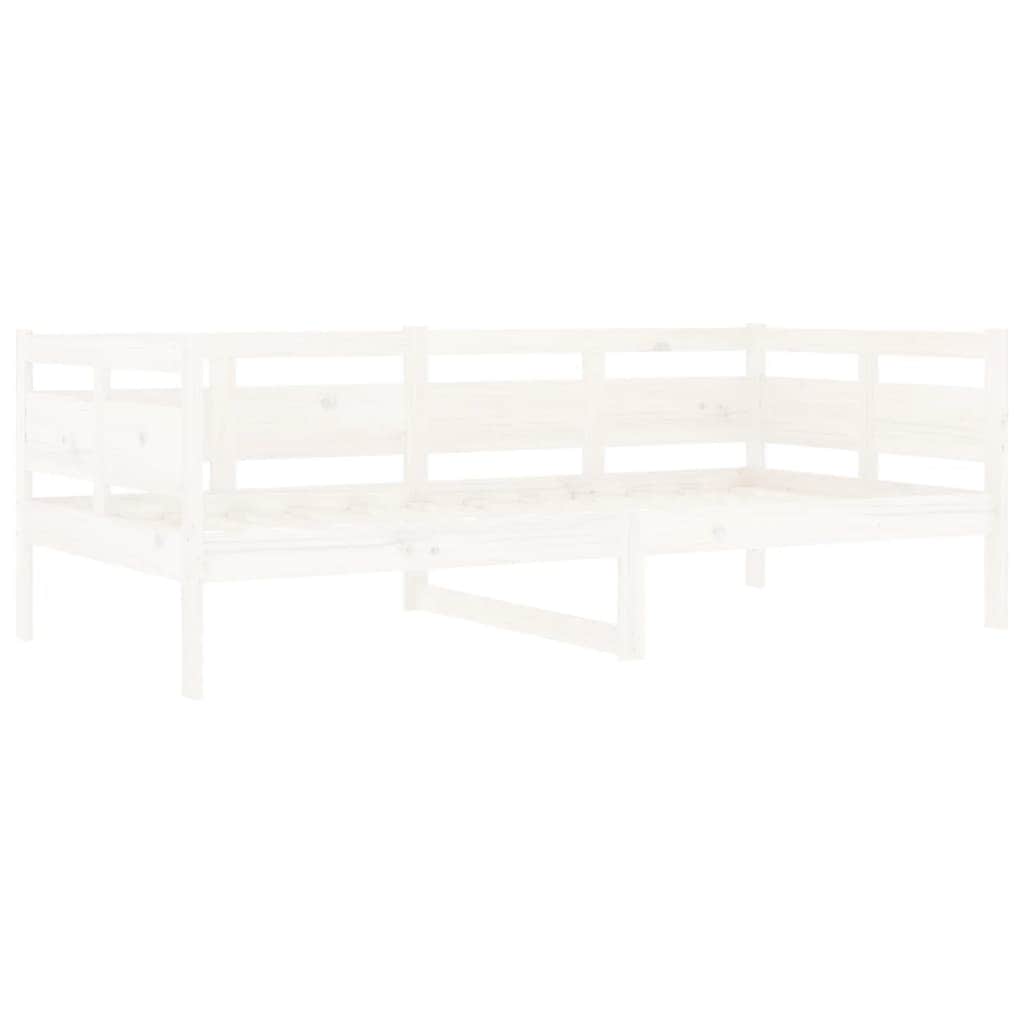 Day Bed White Solid Wood Pine Single Size