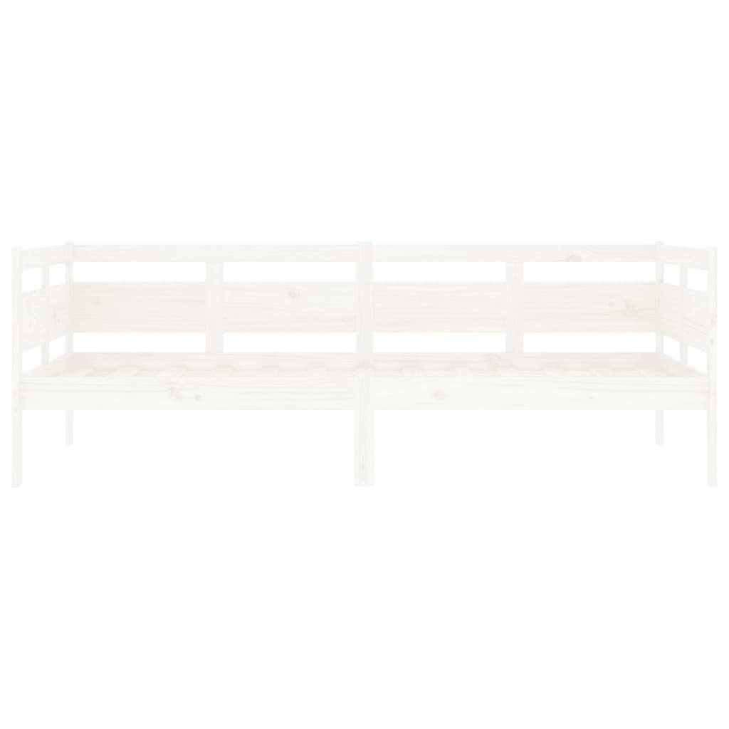 Day Bed White Solid Wood Pine Single Size