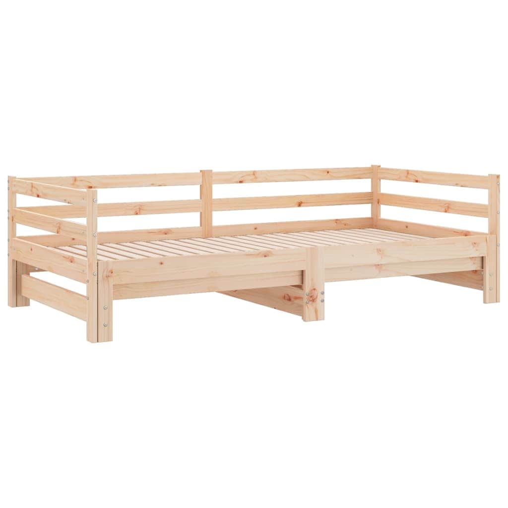 Day Bed with Trundle Solid Wood Pine Single Size
