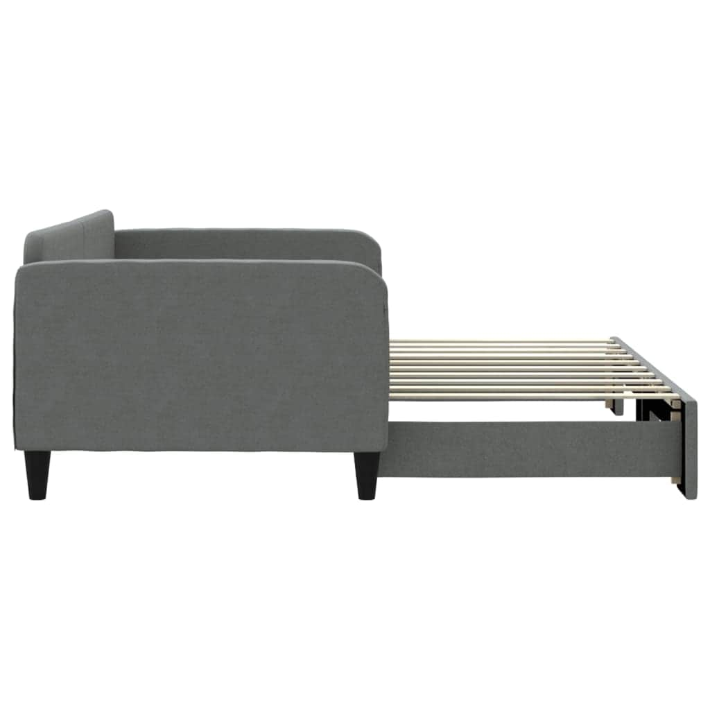 Daybed with Trundle and Drawers Dark Grey