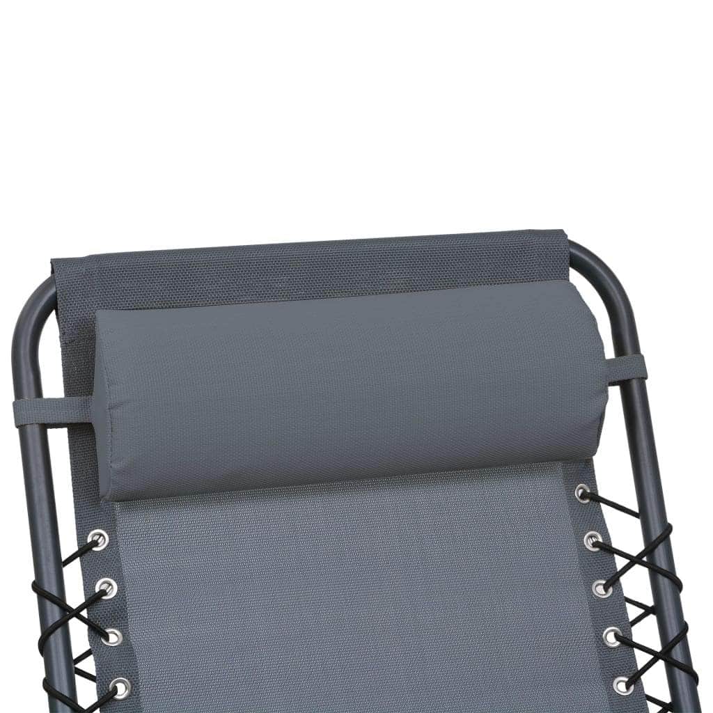 Deck Chair Headrest Grey Textilene