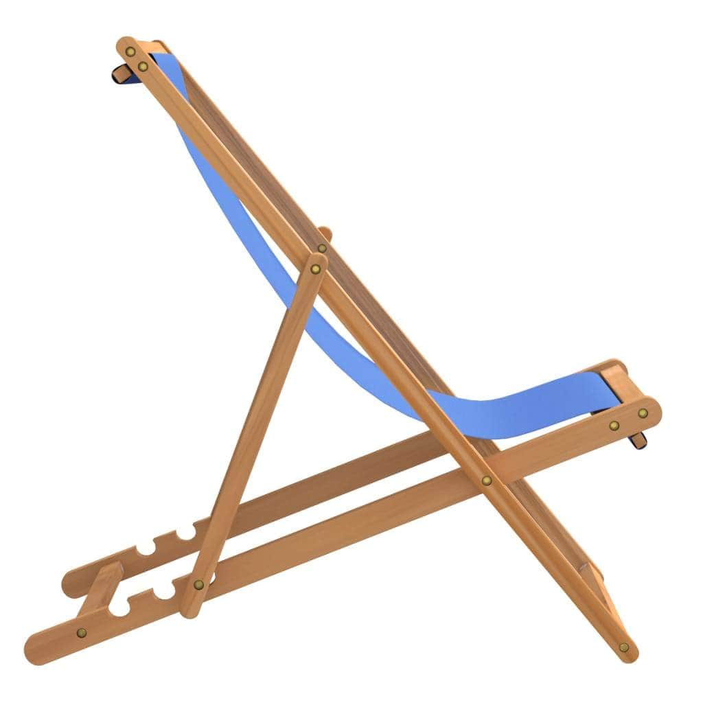 Deck Chair Teak 56x105x96 cm Blue - Simple deals