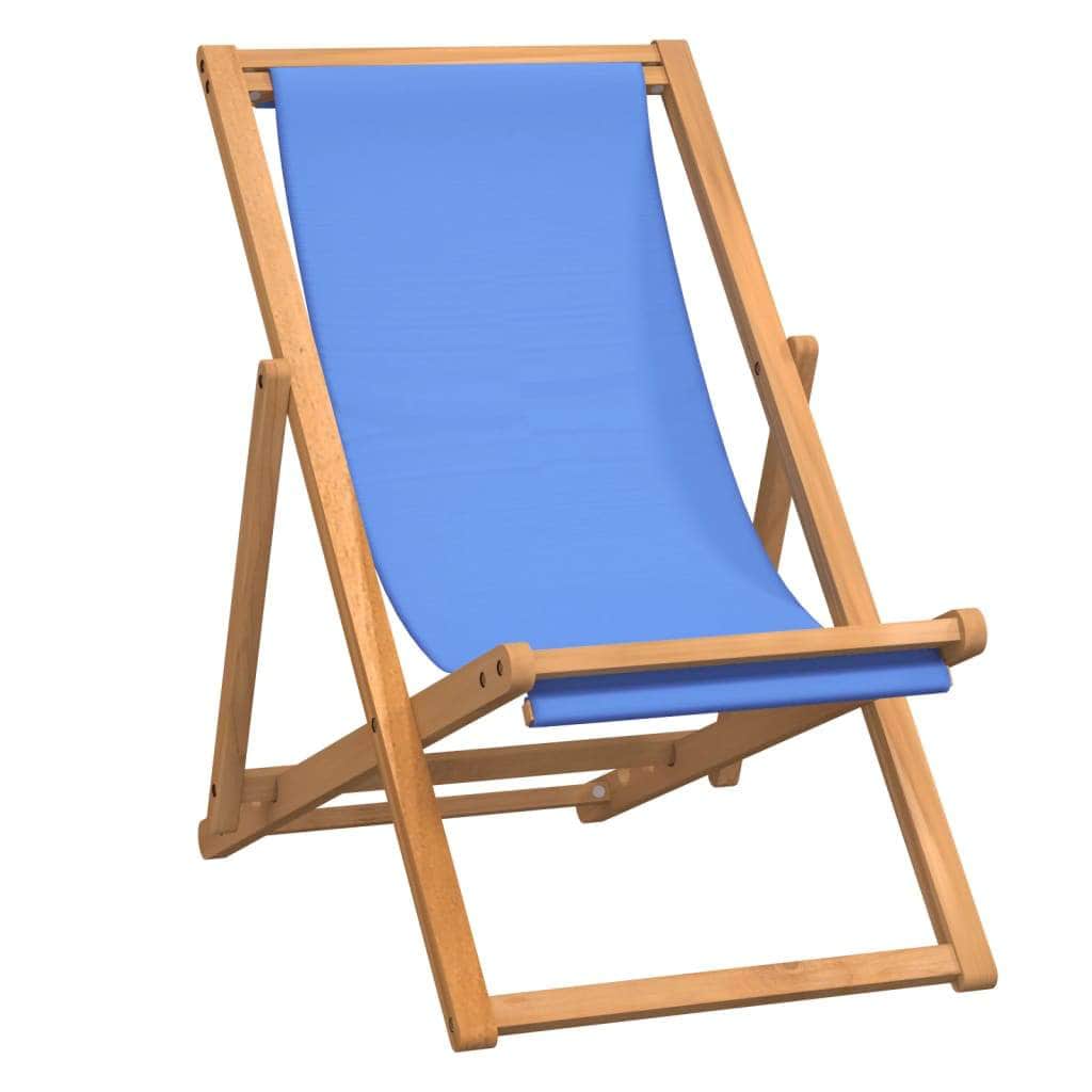 Deck Chair Teak 56x105x96 cm Blue - Simple deals