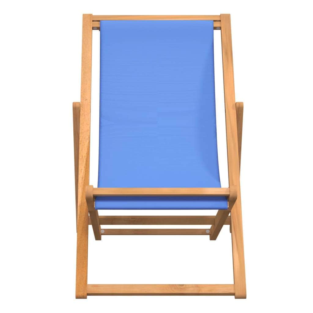 Deck Chair Teak 56x105x96 cm Blue - Simple deals