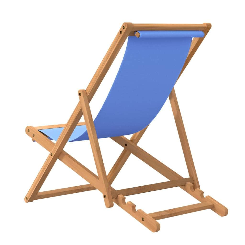 Deck Chair Teak 56x105x96 cm Blue - Simple deals