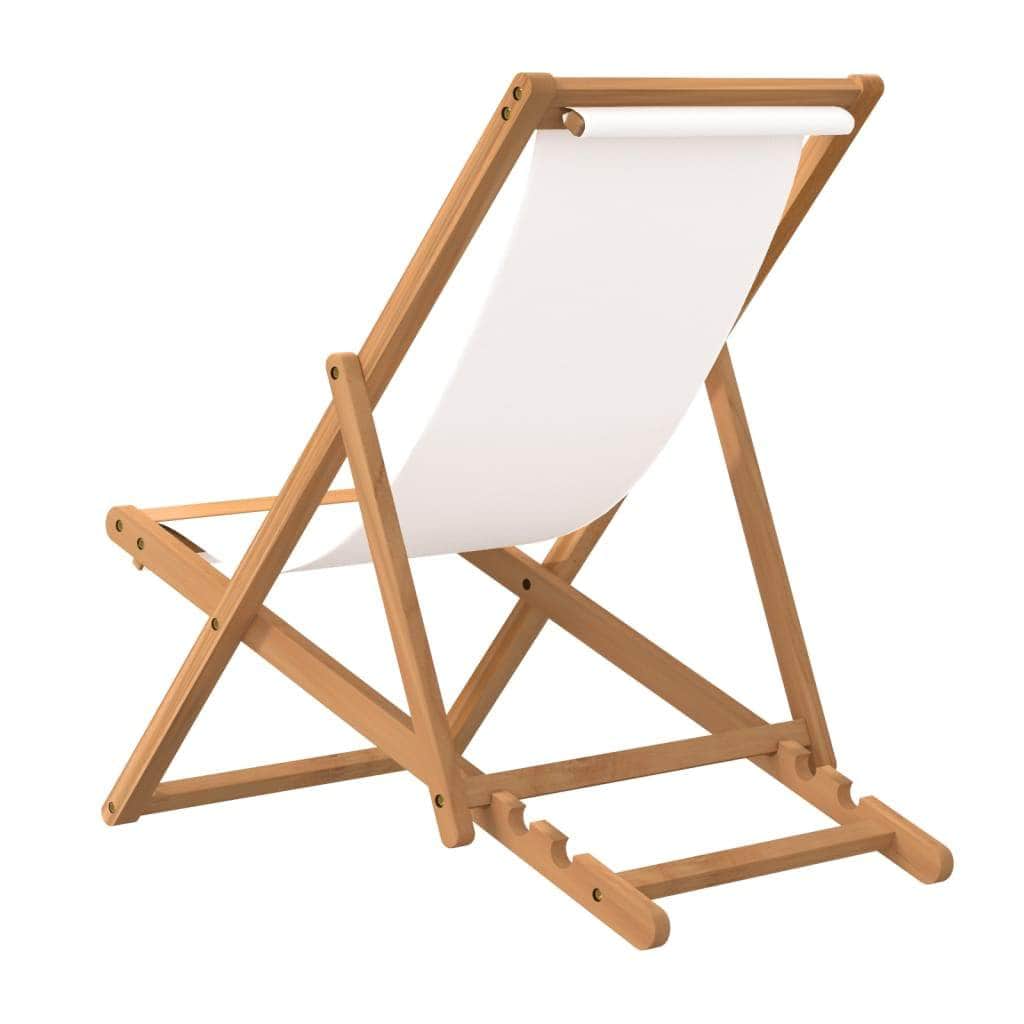 Deck Chair Teak  Cream