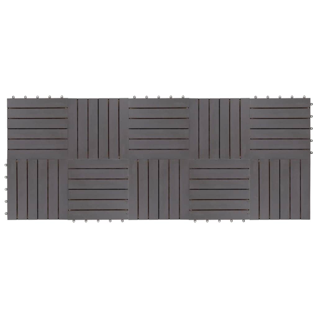 Decking Tiles 10 pcs Grey Wash  Solid  Acacia Wood