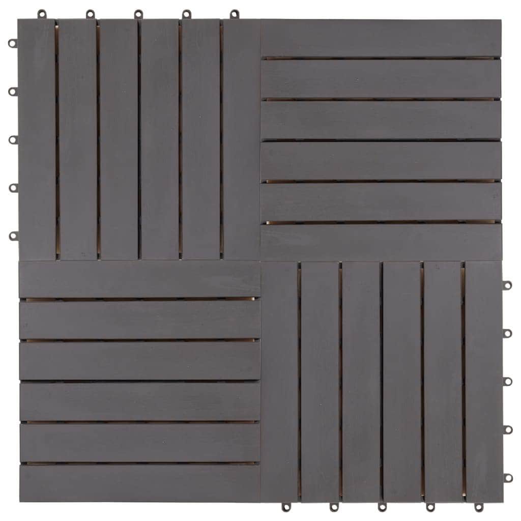 Decking Tiles 10 pcs Grey Wash  Solid  Acacia Wood