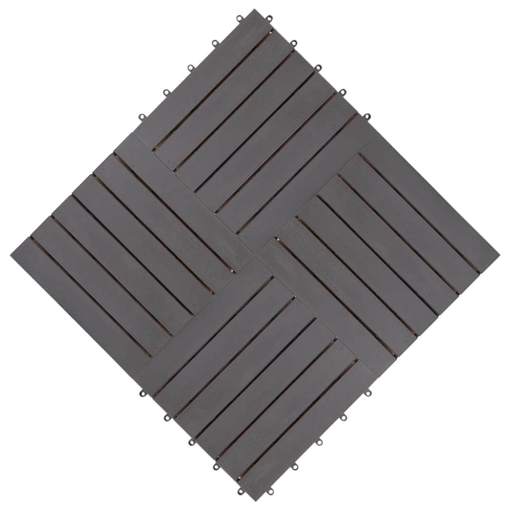 Decking Tiles 10 pcs Grey Wash  Solid  Acacia Wood