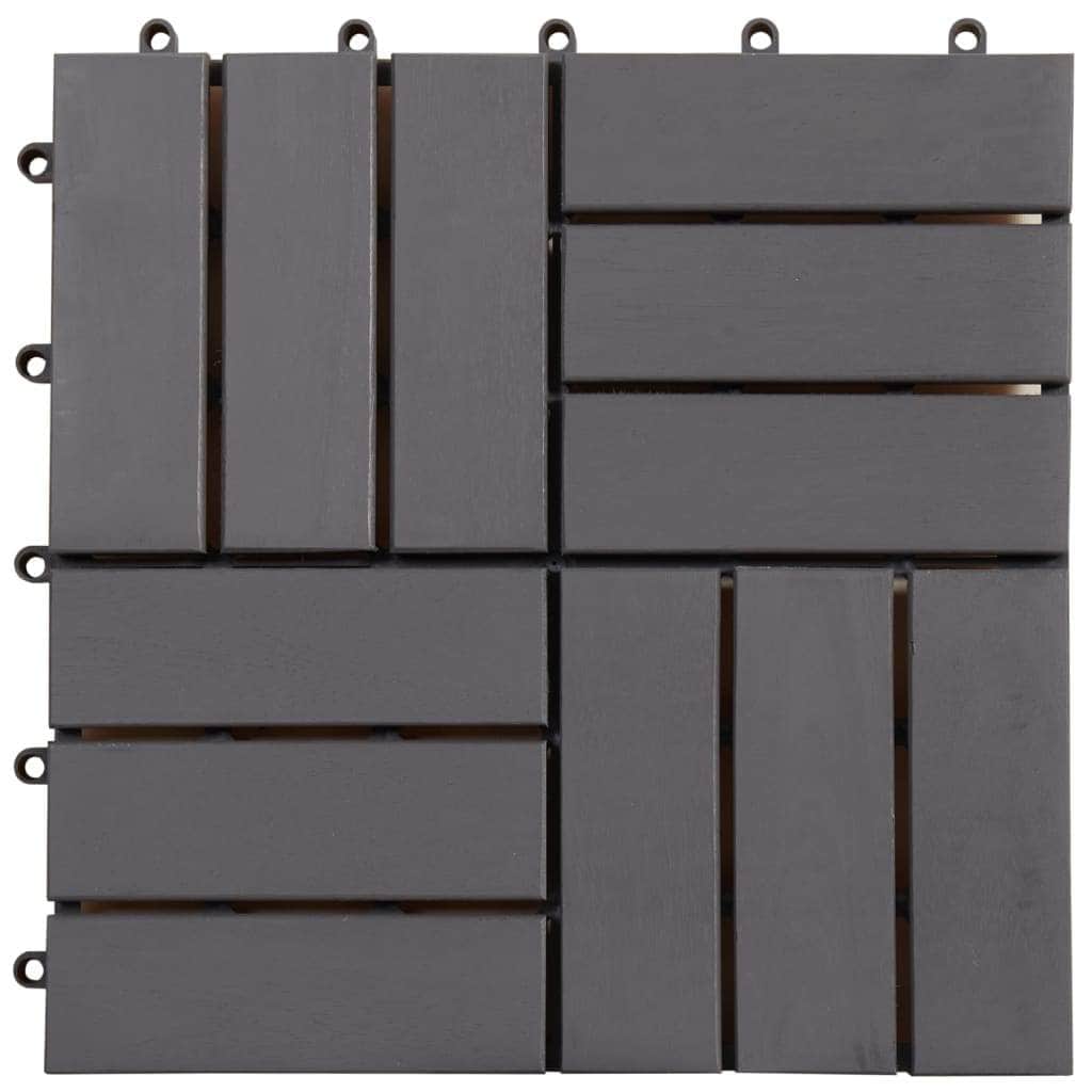 Decking Tiles 10 pcs Grey Wash  Solid Acacia Wood