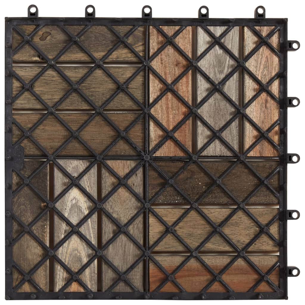 Decking Tiles 10 pcs Grey Wash  Solid Acacia Wood