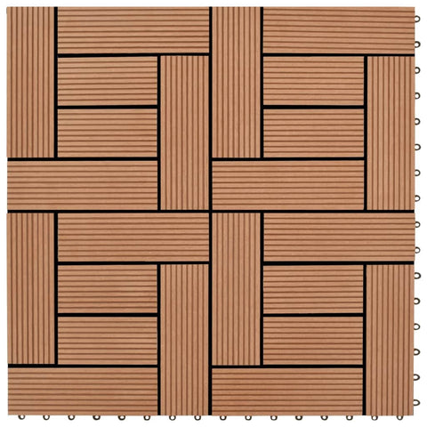 Decking Tiles WPC 1 sqm Brown 11 pcs