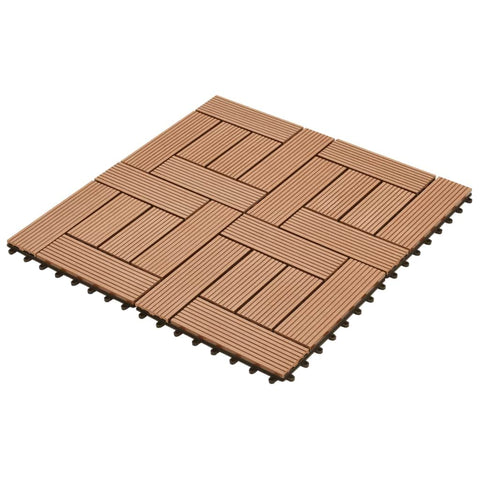 Decking Tiles WPC 1 sqm Brown 11 pcs