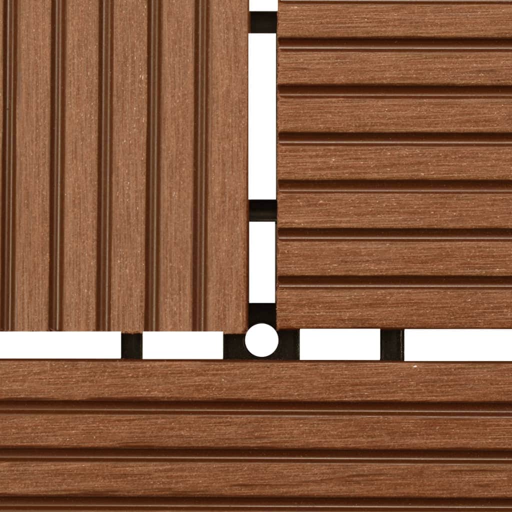 Decking Tiles WPC 1 sqm Brown 11 pcs