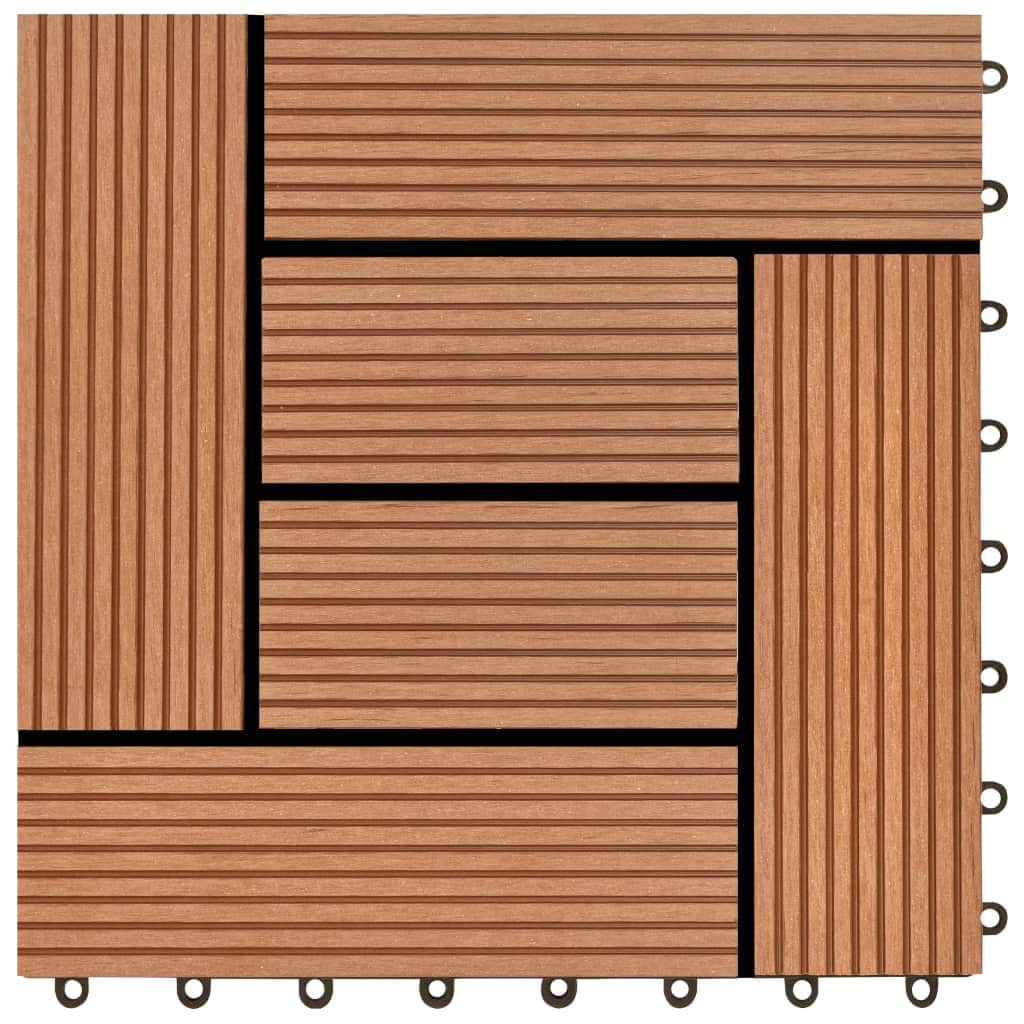 Decking Tiles WPC 1 sqm Brown 11 pcs
