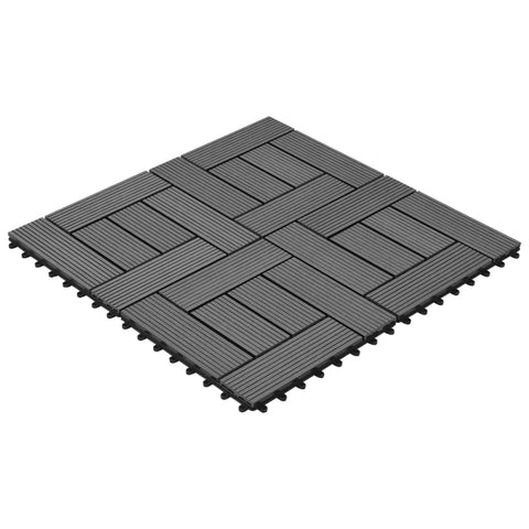 Decking Tiles WPC 1 sqm Grey 11 pcs