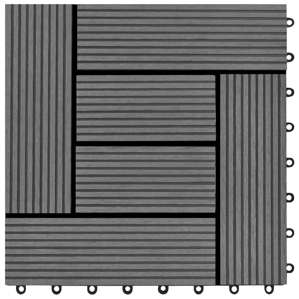 Decking Tiles WPC 1 sqm Grey 11 pcs