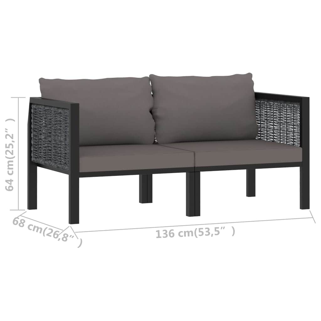 Decorative 2 Seater Sofa with Cushions Patio Setup Outdoor Living
