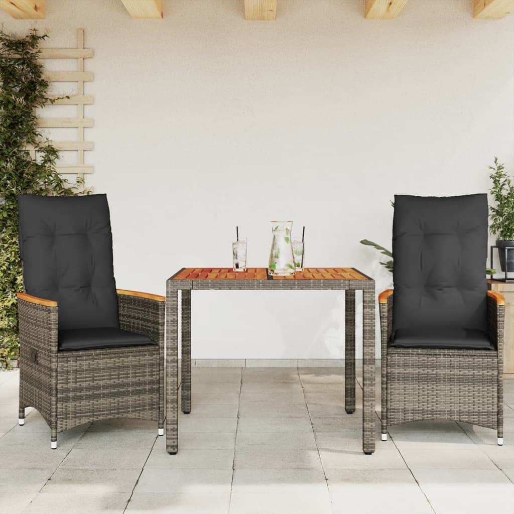 Decorative 3 Piece Bistro Set with Relaxing Seating Garden Leisure