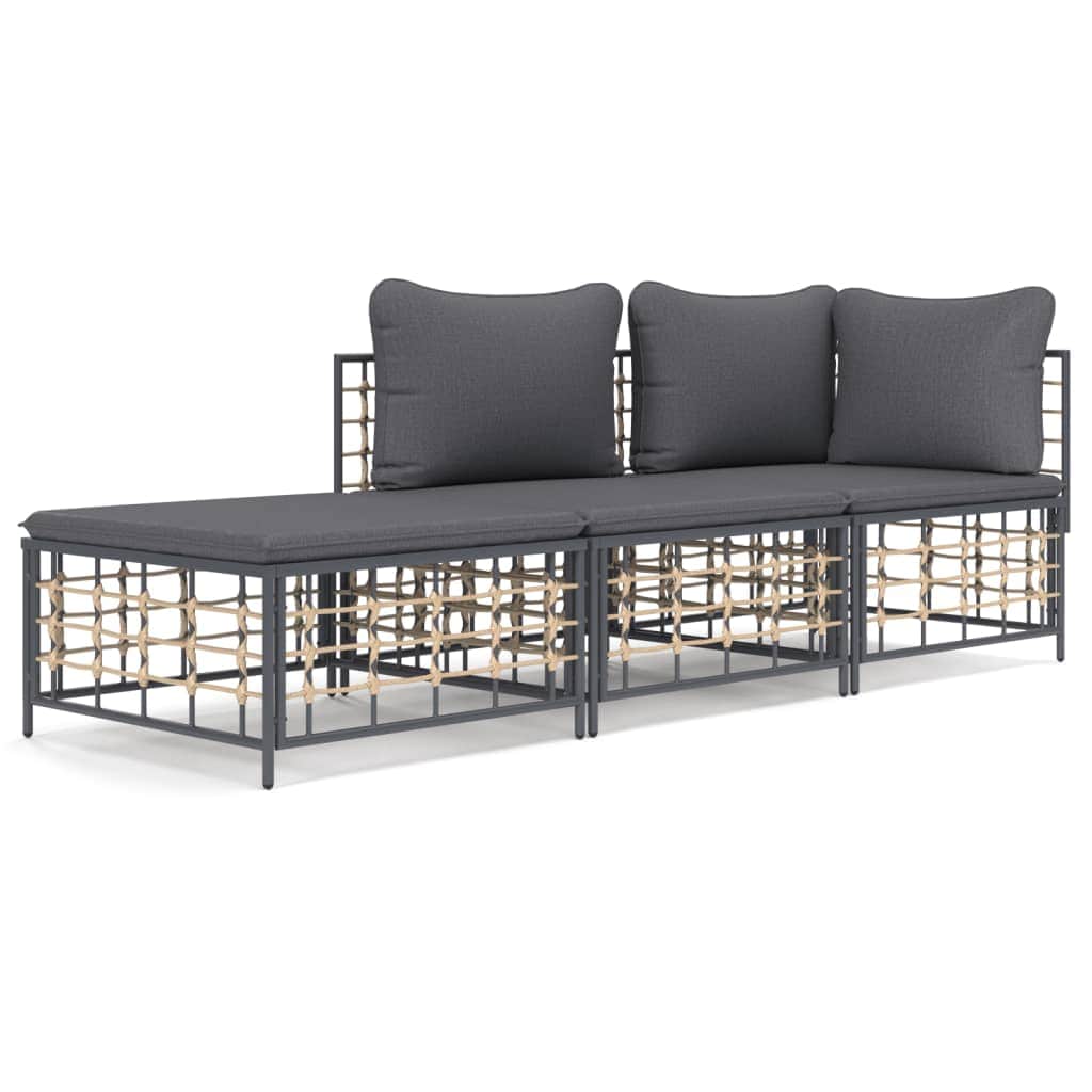 Decorative 3 Piece Garden Lounge Set Home Decor Accent Outdoor Living