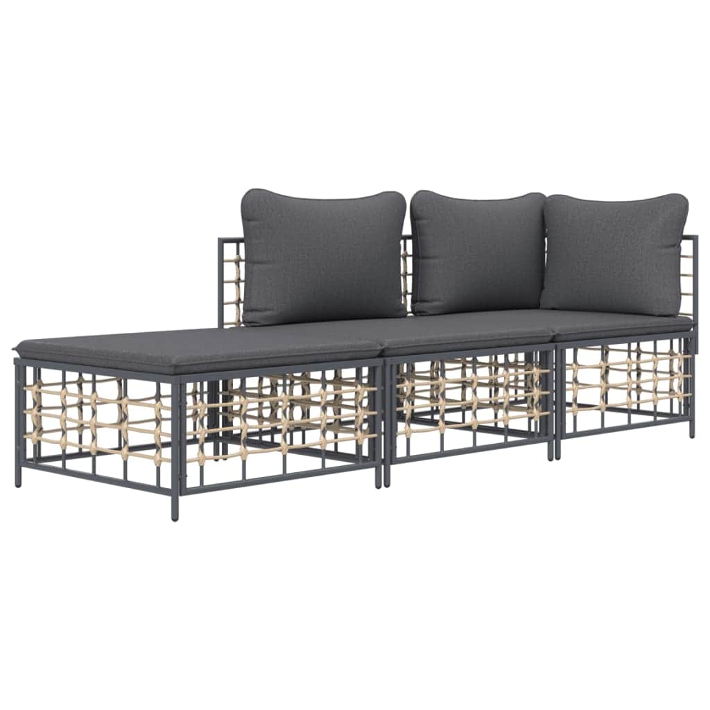 Decorative 3 Piece Garden Lounge Set Home Decor Accent Outdoor Living