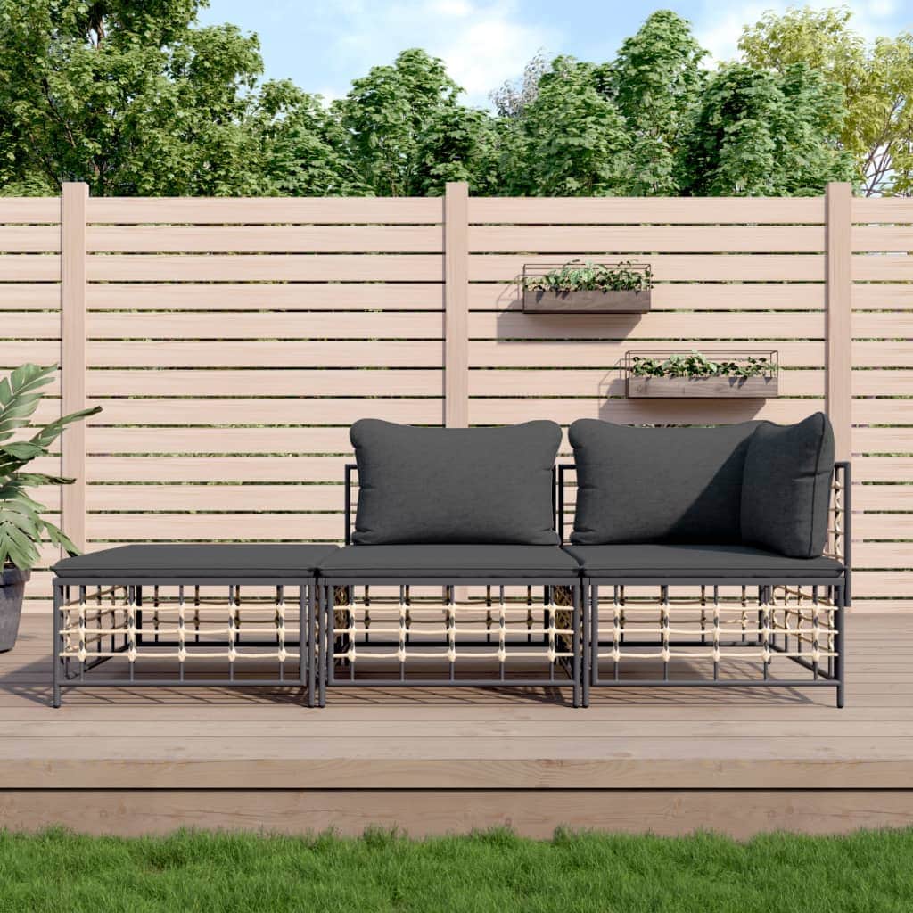 Decorative 3 Piece Garden Lounge Set Home Decor Accent Outdoor Living