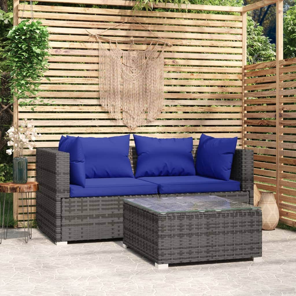 Decorative 3 Piece Garden Lounge Set Home Decor Accent Summer