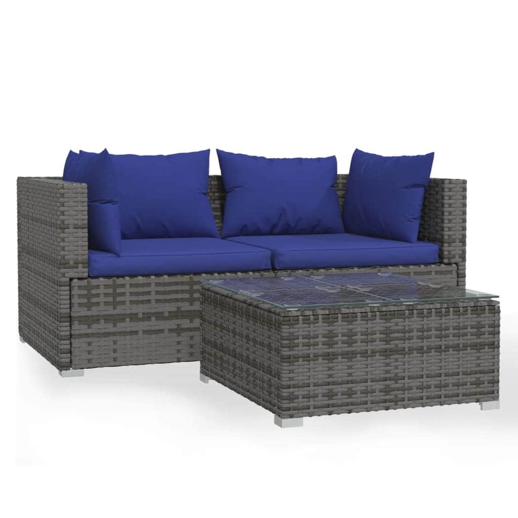 Decorative 3 Piece Garden Lounge Set Home Decor Accent Summer