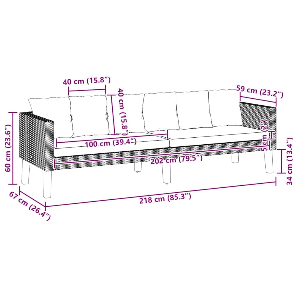 Decorative 3 Seater Garden Sofa with Patio Setup Garden Leisure