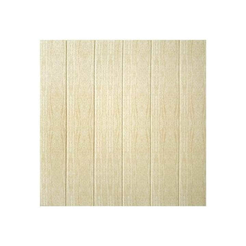 Decorative 3D Foam Wallpaper Panels Cream Wood 10Pcs