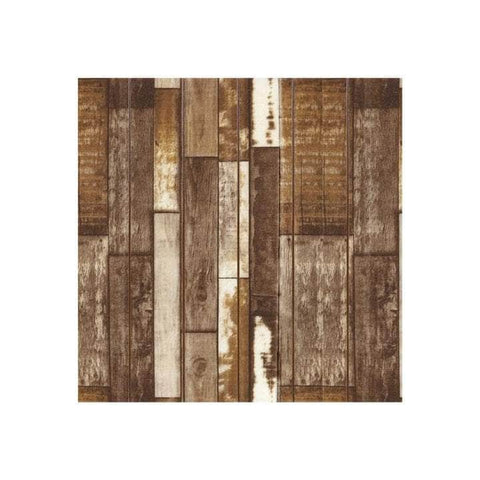 Decorative 3D Foam Wallpaper Panels Dark Wood 10Pcs