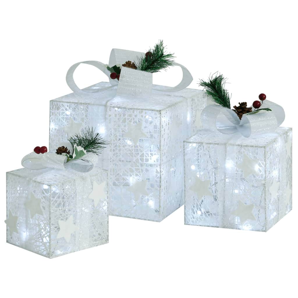 Decorative Christmas Gift Boxes 3 pcs Red Outdoor Indoor